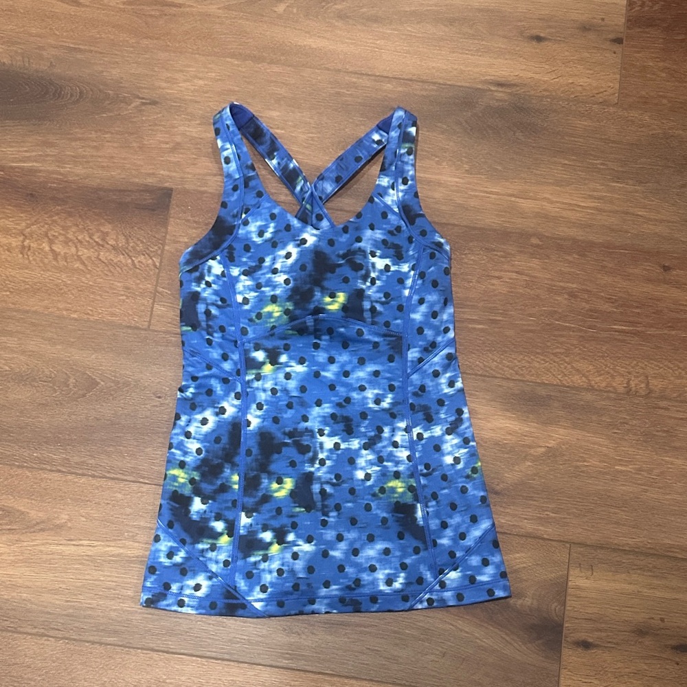 Lululemon Blue and Black Polka Dot Tank Top (4)
